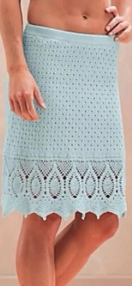 Athleta Cream Crochet Knit A-Line Skirt